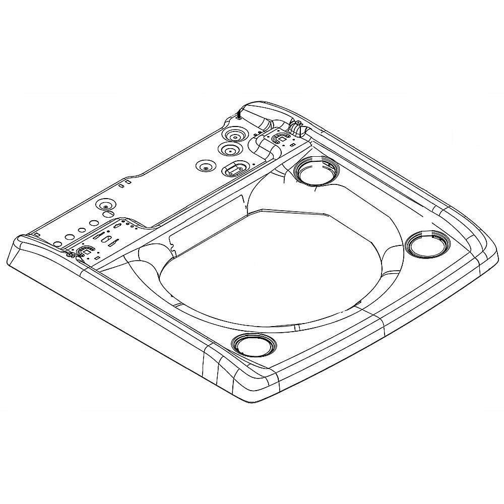 Part #w10885628, Washer Top Panel (White) / 31.44 x 5.82 x 36.57