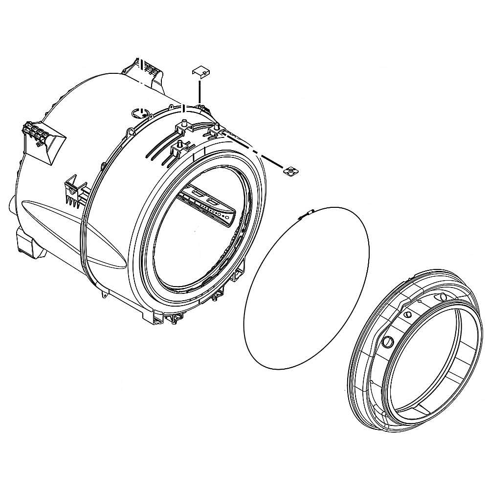 Part #w10901175, Washer Outer Tub And Basket Assembly / 34.00 x 33.00 x 36.00