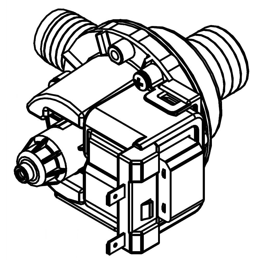 Part #w10906604, Washer Drain Pump | 5.50 x 5.25 x 8.50