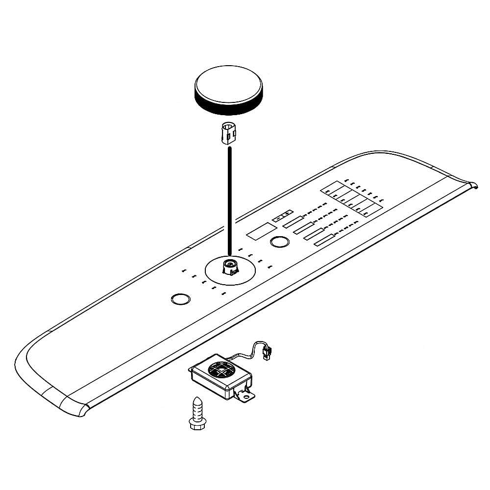 Part #w11025446, Washer User Interface Assembly (Gray) / 9.00 x 3.82 x 30.94