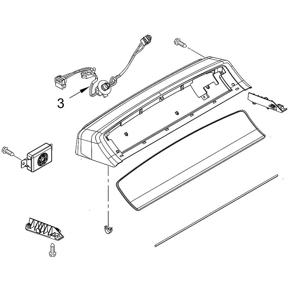 Part #w11125152, Washer Control Panel Assembly | 27.38 x 9.75 x 6.38