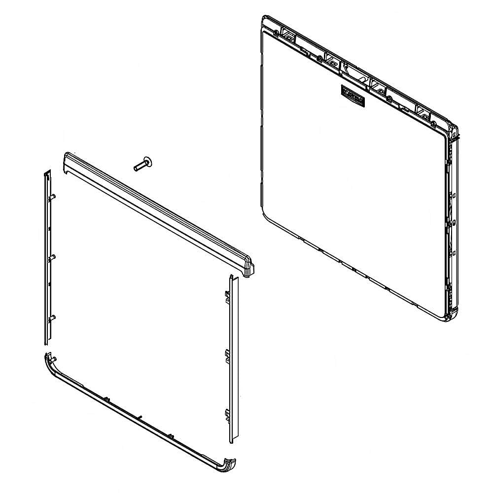 Part #w11129460, Dryer Door Outer Panel / 26.44 x 5.82 x 28.69