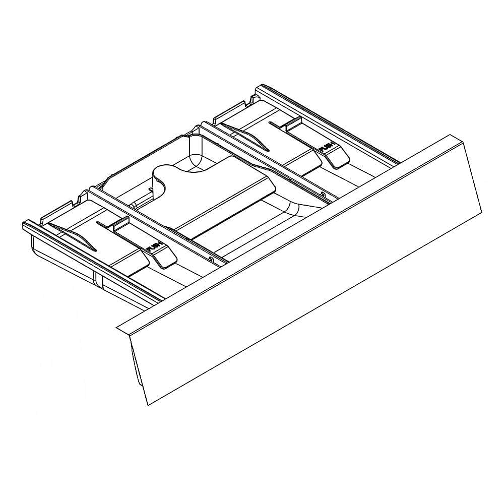 Part #w11129928, Washer Dispenser Drawer | 15.25 x 7.00 x 2.88