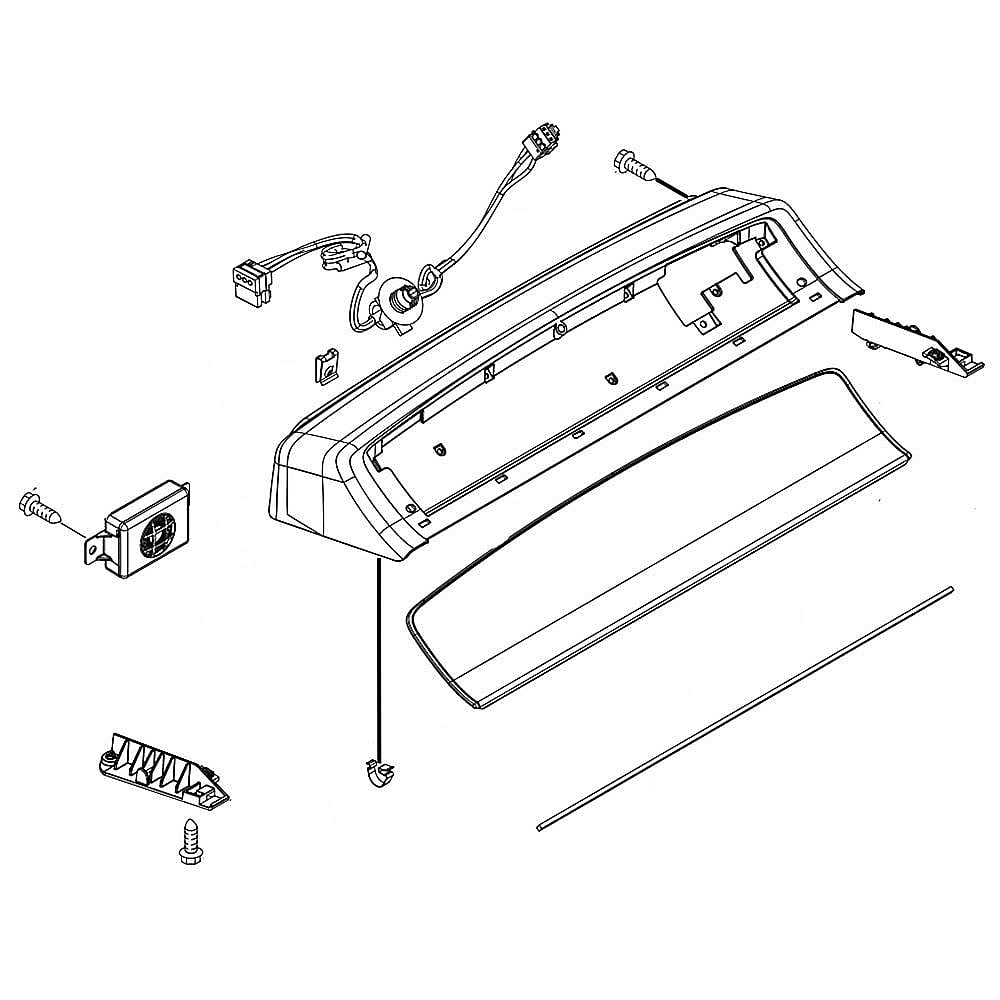 Part #w11130341, Washer Control Panel Assembly (Replaces W11043822) / 32.00 x 8.50 x 7.38