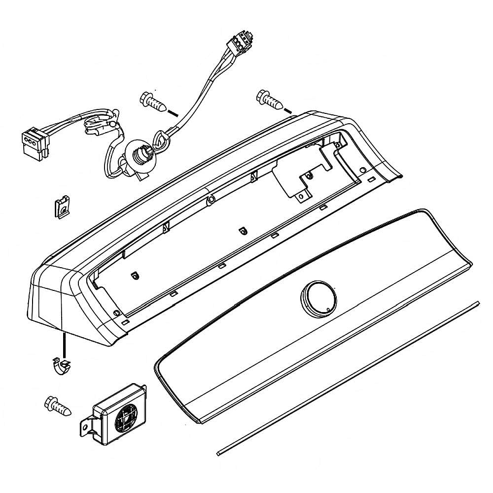 Part #w11135391, Washer Control Panel Assembly (White) (Replaces W11114670) / 31.62 x 8.50 x 7.25