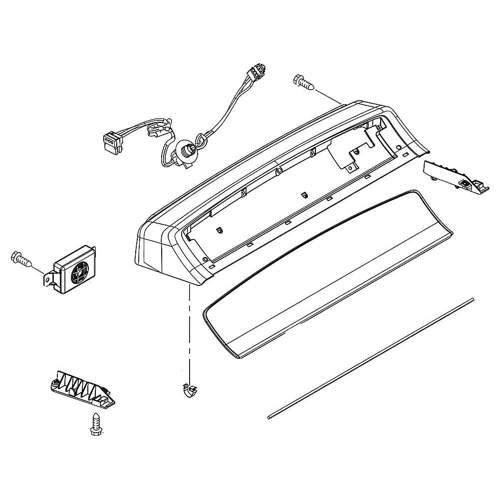 Photo of Part #w11106748, Washer Control Panel Assembly (White) | 31.50 x 8.38 x 7.25 from Repair Parts Direct