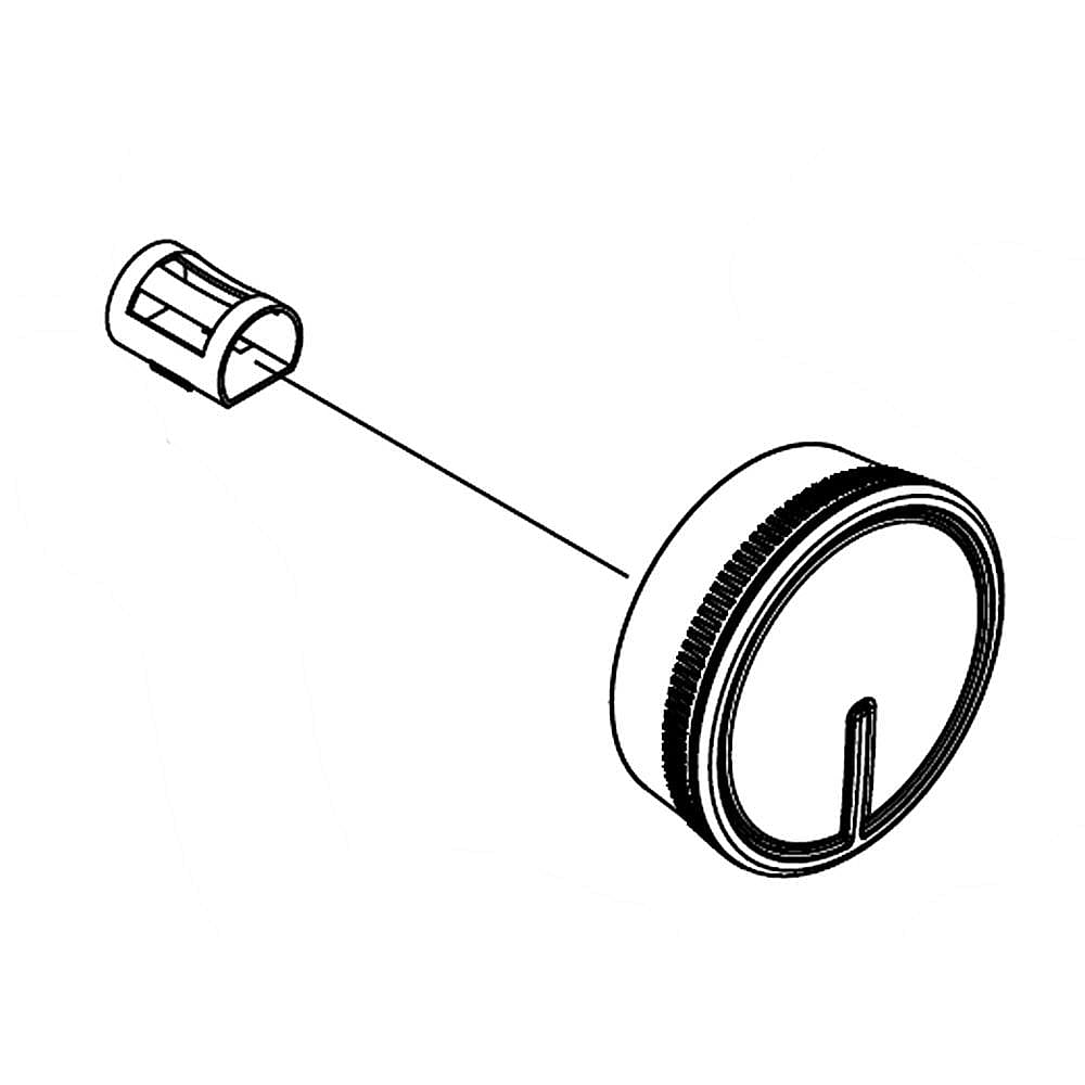 Photo of Part #w11176265, Knob | 1.87 x 1.87 x 1.00 from Repair Parts Direct