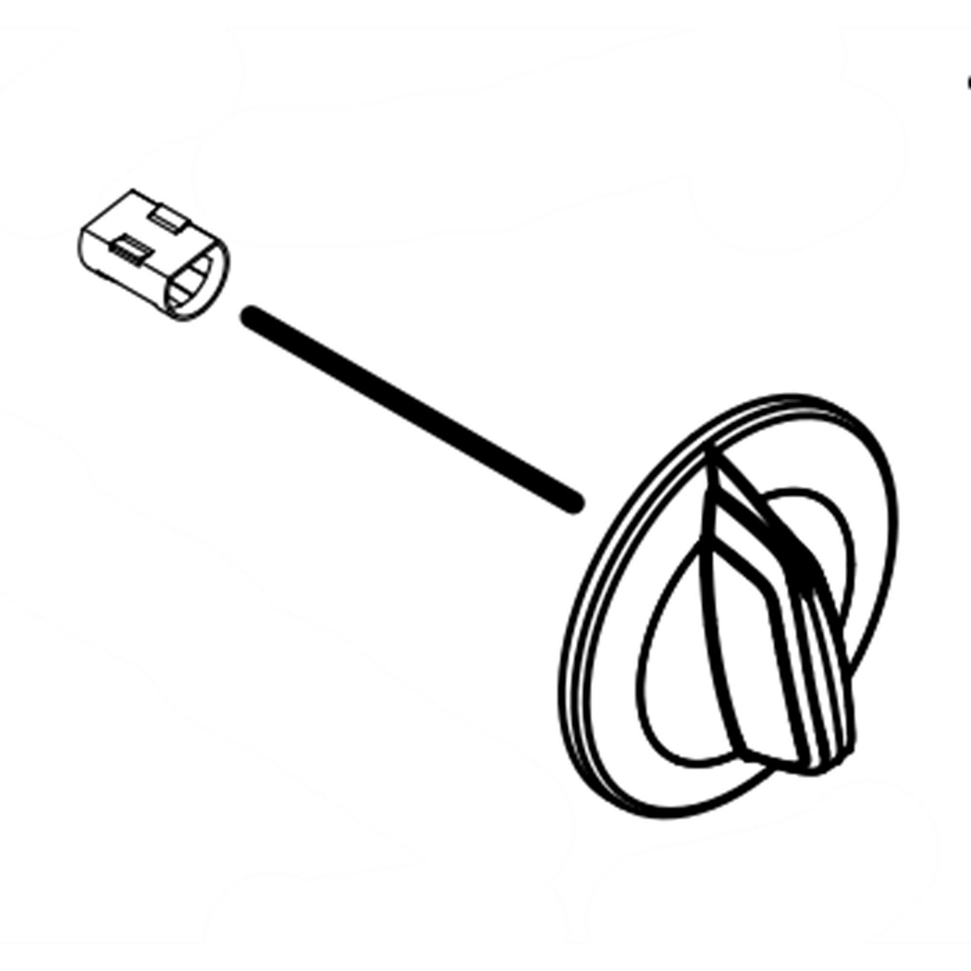 Photo of Part #w11216549, Knob | 2.50 x 2.50 x 1.25 from Repair Parts Direct