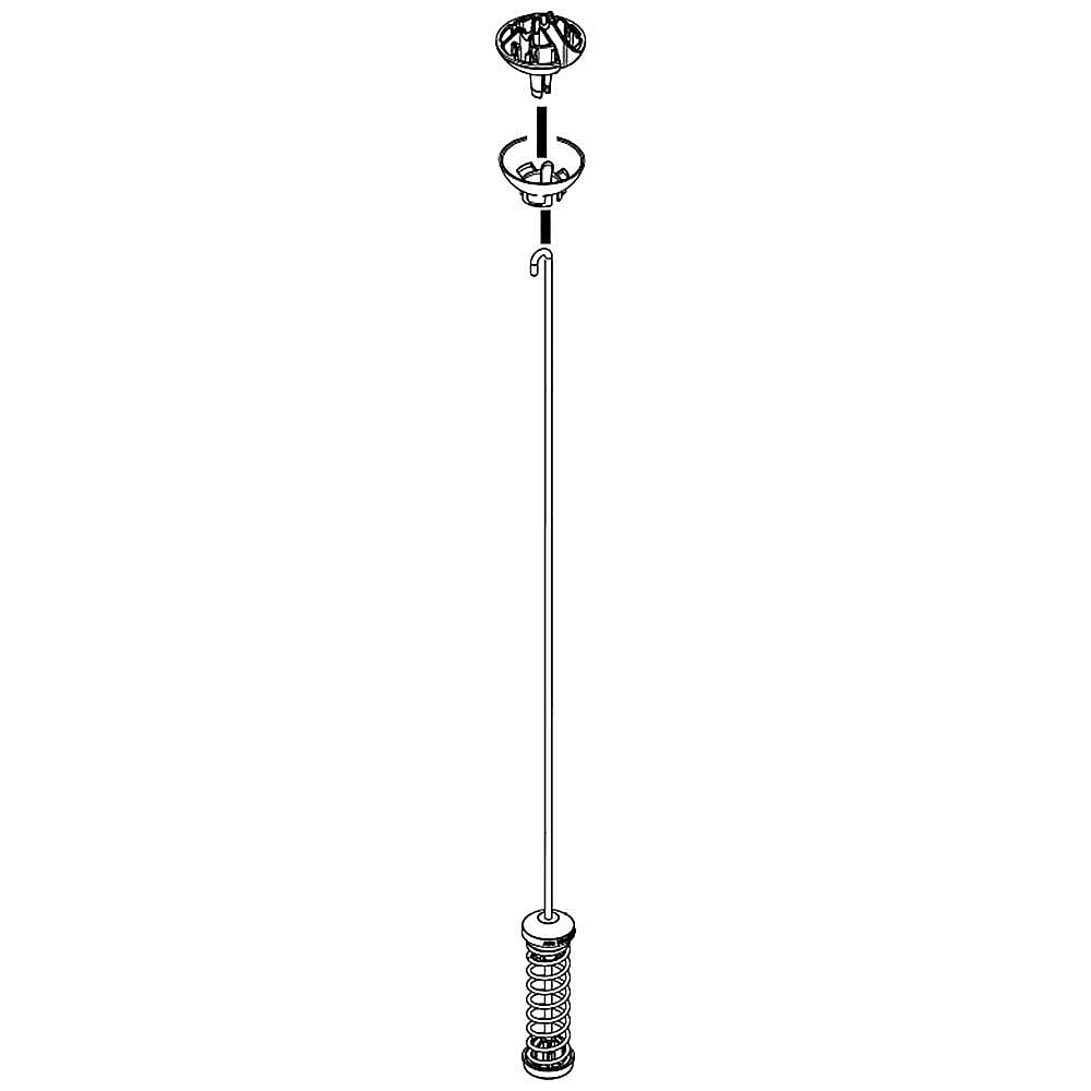 Part #w11217817, Whirlpool Washer Suspension Rod (Replaces W11159470, W11226768) / 27.00 x 3.37 x 29.00
