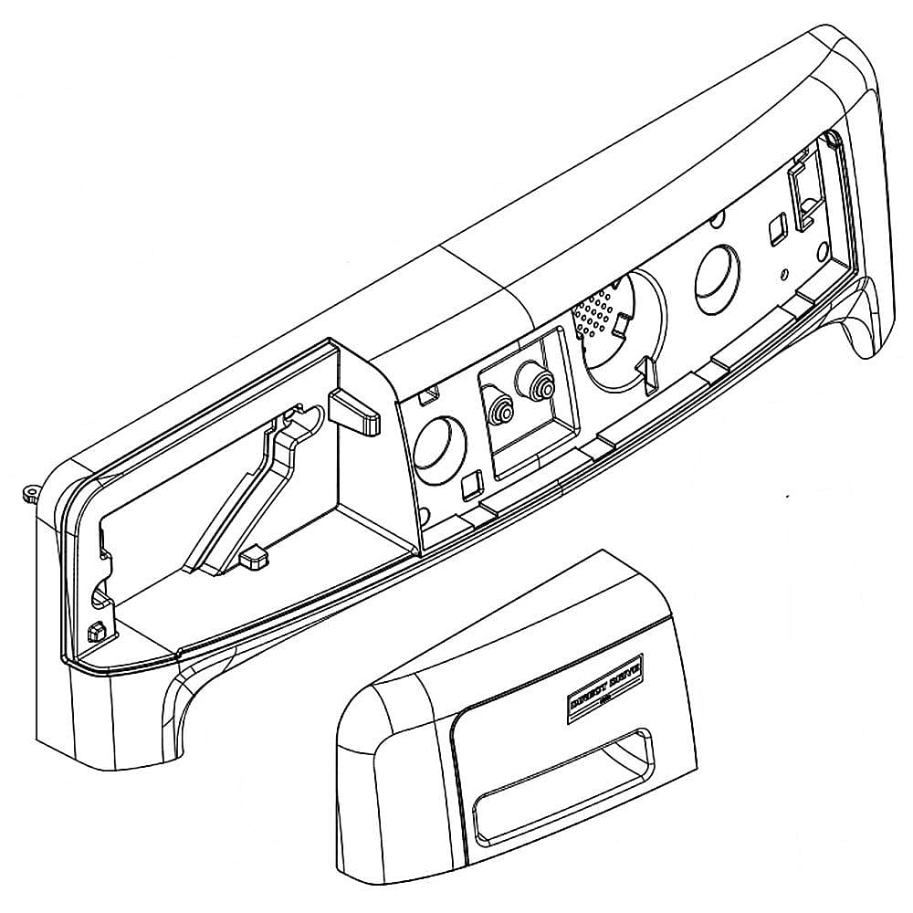 Part #w11218376, Washer Control Panel Assembly (White) | 31.50 x 8.50 x 7.25