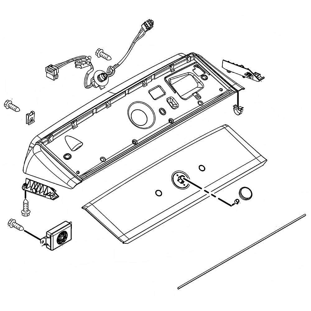 Part #w11248040, Washer Control Panel Assembly (White) | 31.75 x 8.50 x 7.50