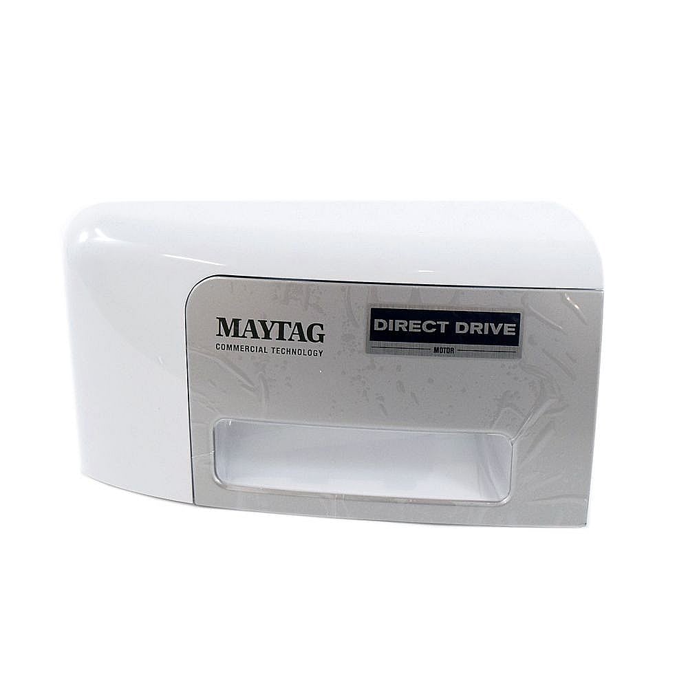 Part #w11254812, Whirlpool Washer Dispenser Drawer Handle, White (Replaces W10784654, W11131702, W11178608) / 9.00 x 4.75 x 2.50