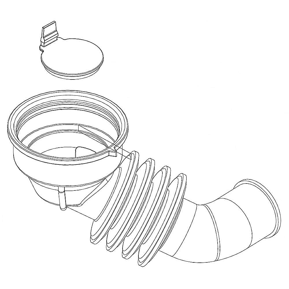 Photo of Part #w11261197, Hose | 10.50 x 4.50 x 2.50 from Repair Parts Direct