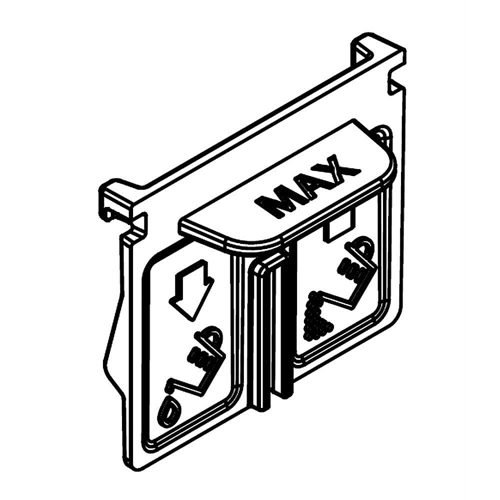 Part #w11316603, Washer Dispenser Drawer Divider | 1.75 x 1.50 x 0.50