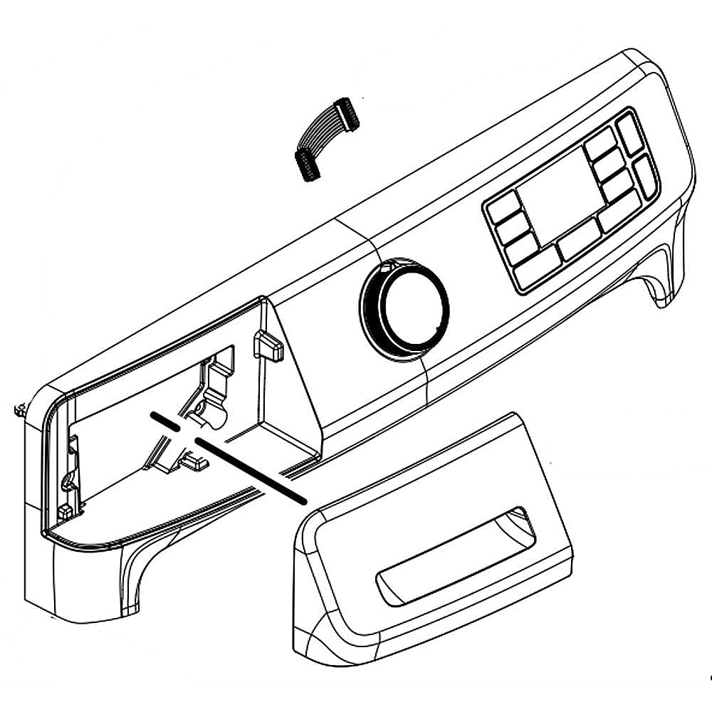 Part #w11316623, Washer Control Panel Assembly (White) (Replaces W11294861) / 31.50 x 8.50 x 7.25