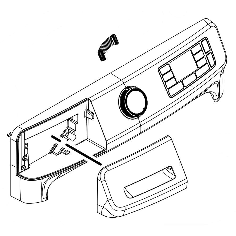Part #w11325573, Washer Control Panel Assembly (Chrome Shadow) (Replaces W11294859) / 31.50 x 8.50 x 7.25