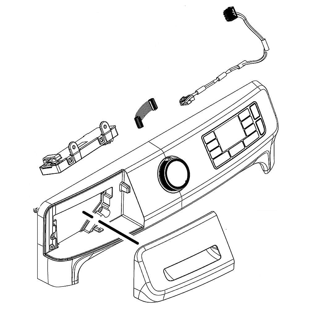 Part #w11351736, Washer Control Panel Assembly (White) | 31.50 x 8.50 x 7.25
