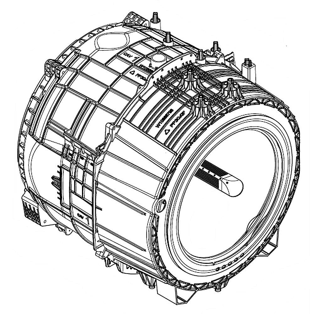 Part #w11378552, Washer Outer Tub And Basket Assembly / 35.00 x 35.00 x 32.00