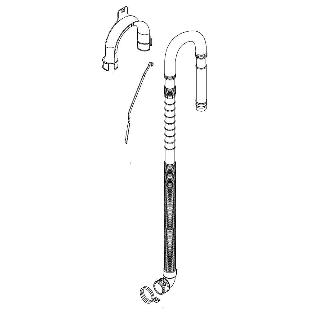 Part #w11551765, Washer External Drain Hose (Replaces W11392677) / 21.00 x 9.00 x 2.00
