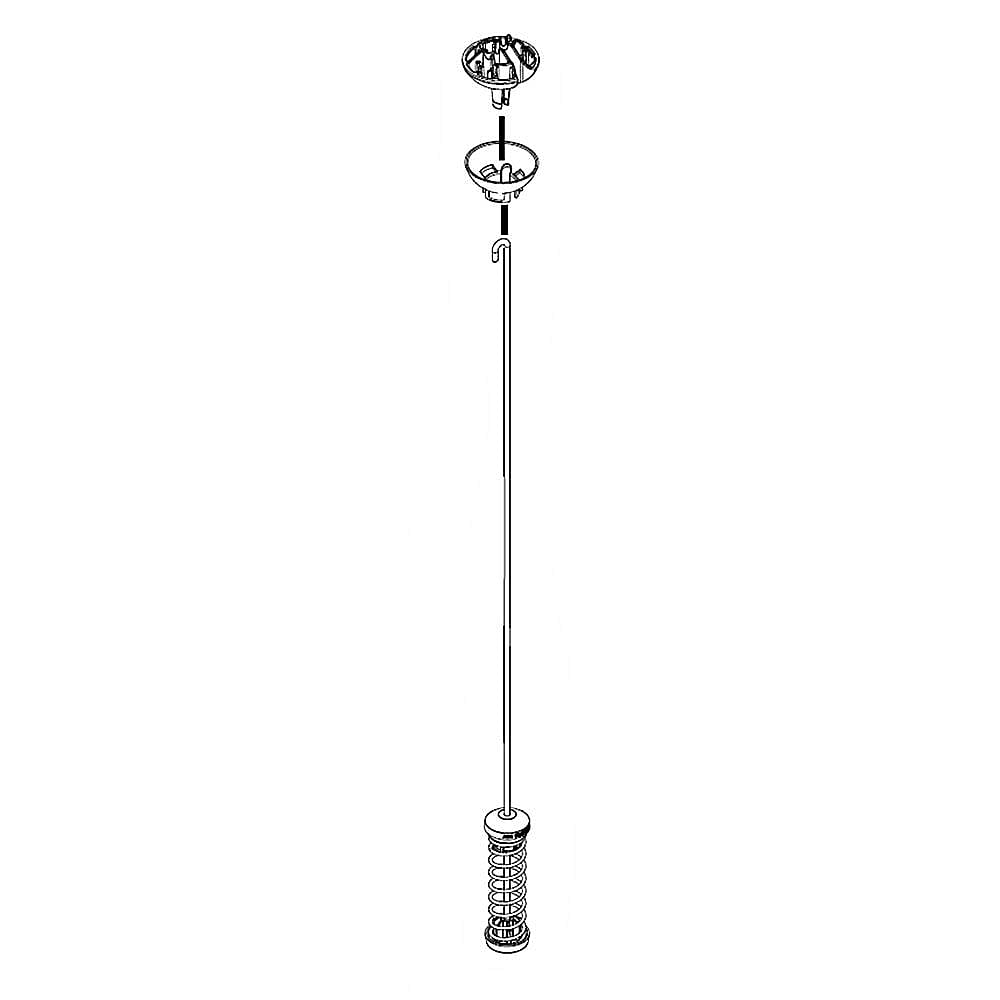 Part #w11396716, Washer Suspension Rod (Replaces W11171694) / 27.25 x 5.50 x 4.52