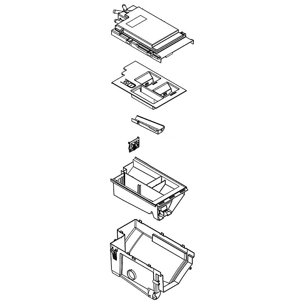 Part #w11524105, Washer Dispenser Drawer Assembly (Replaces W11465532, W11486348) / 14.50 x 7.25 x 7.00