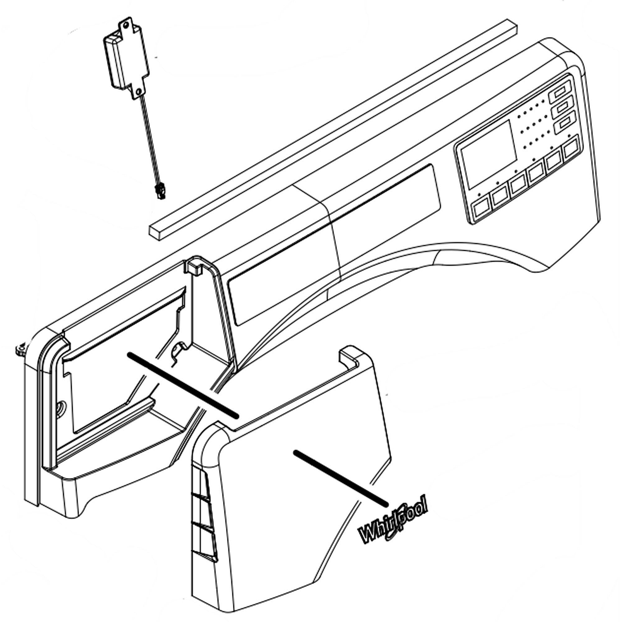 Photo of Part #w11603844, Console Assy from Repair Parts Direct