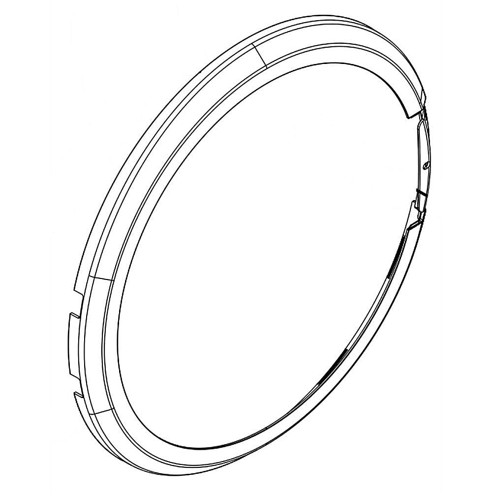 Part #wpw10112914, Washer Door Trim Ring (White) / 24.50 x 3.19 x 26.94