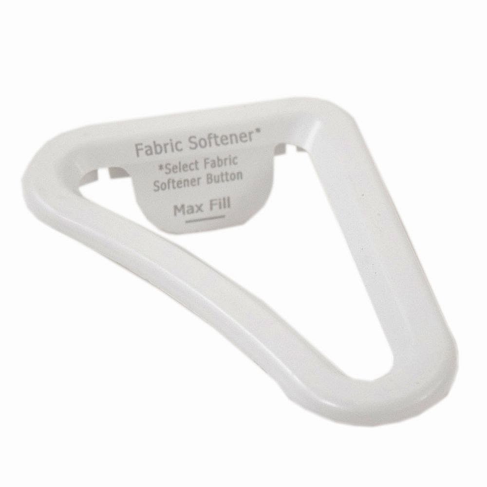 Part #wpw10136371, Washer Fabric Softener Dispenser Bezel / 4.62 x 3.62 x 1.12