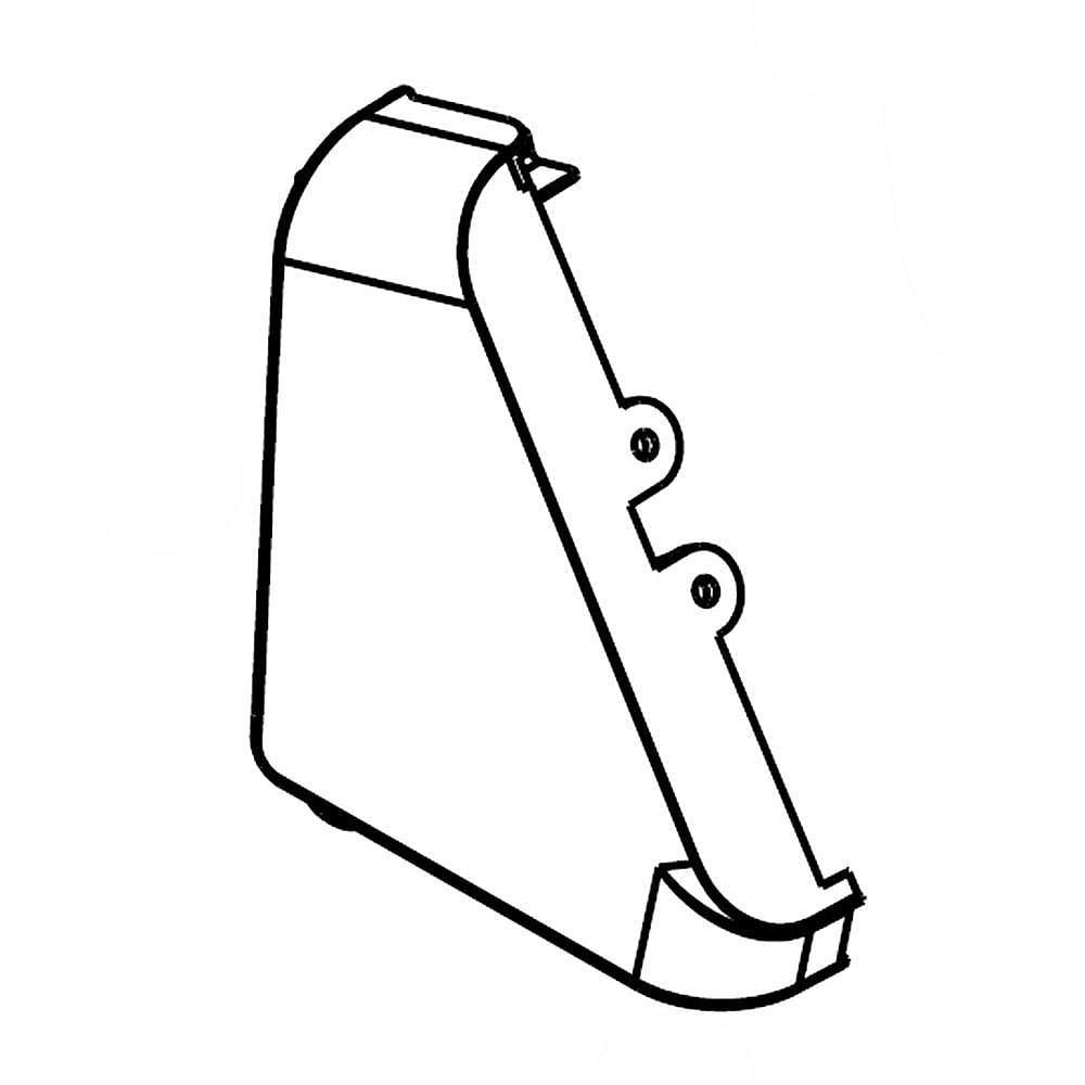 Part #wpw10193824, Dryer Control Panel End Cap, Left (White) / 7.87 x 5.25 x 1.50