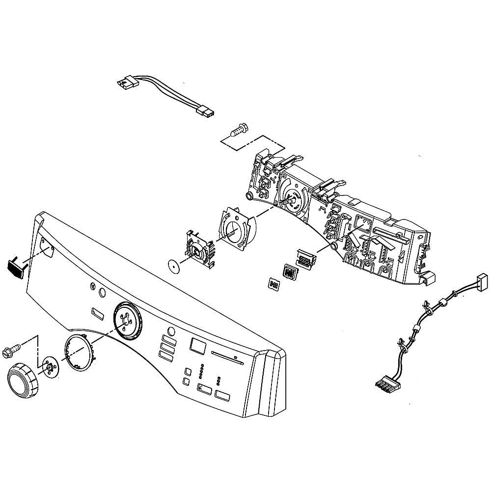 Part #wpw10246752, Dryer Control Panel Assembly (White) / 8.63 x 7.25 x 31.75