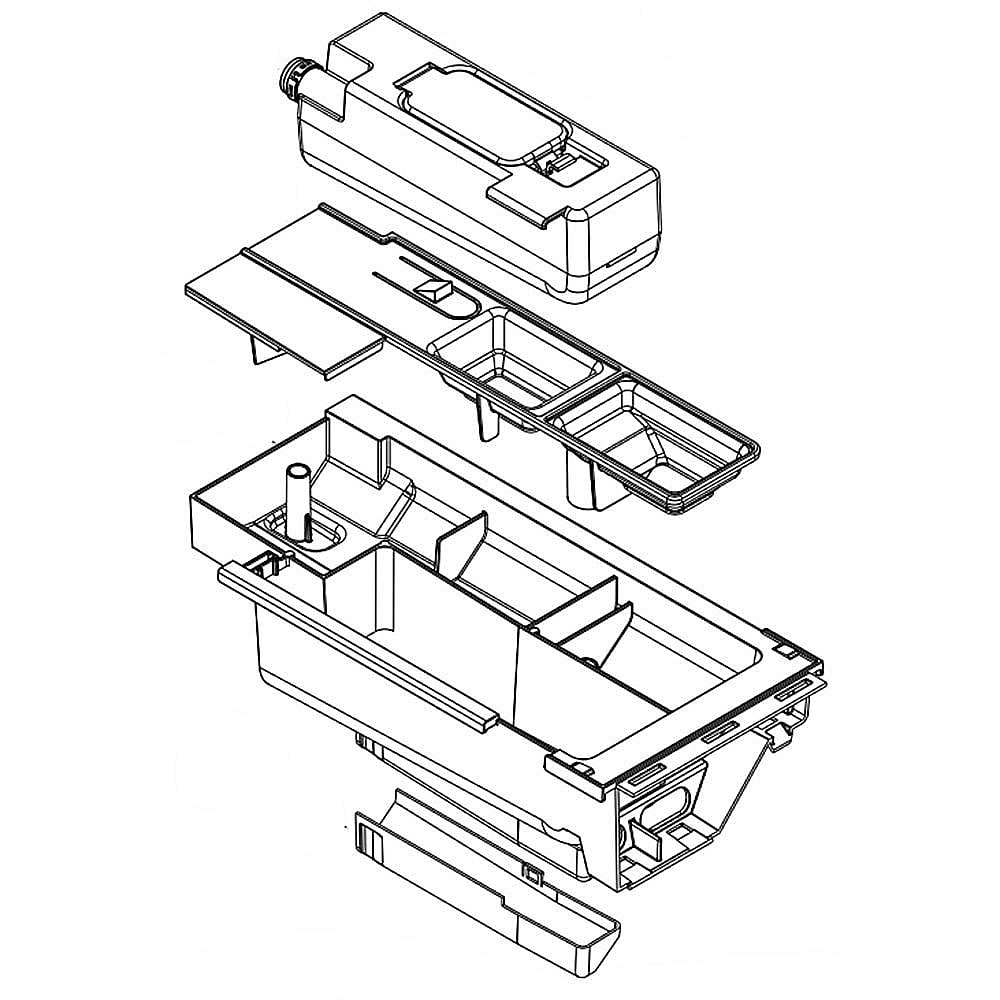 Part #wpw10250742, Washer Dispenser Drawer Assembly (Replaces W10250742) / 8.32 x 3.82 x 18.63