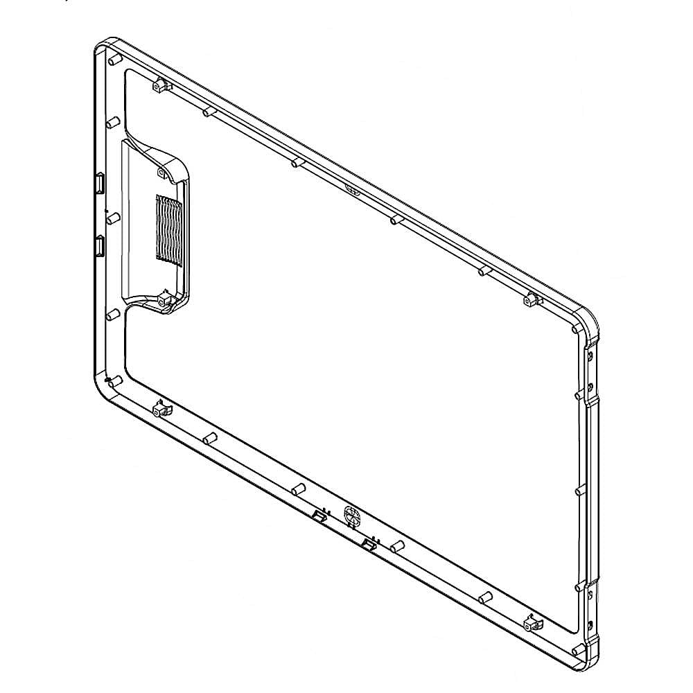 Part #wpw10284144, Dryer Door Outer Panel (Silver) | 16.82 x 2.88 x 28.57