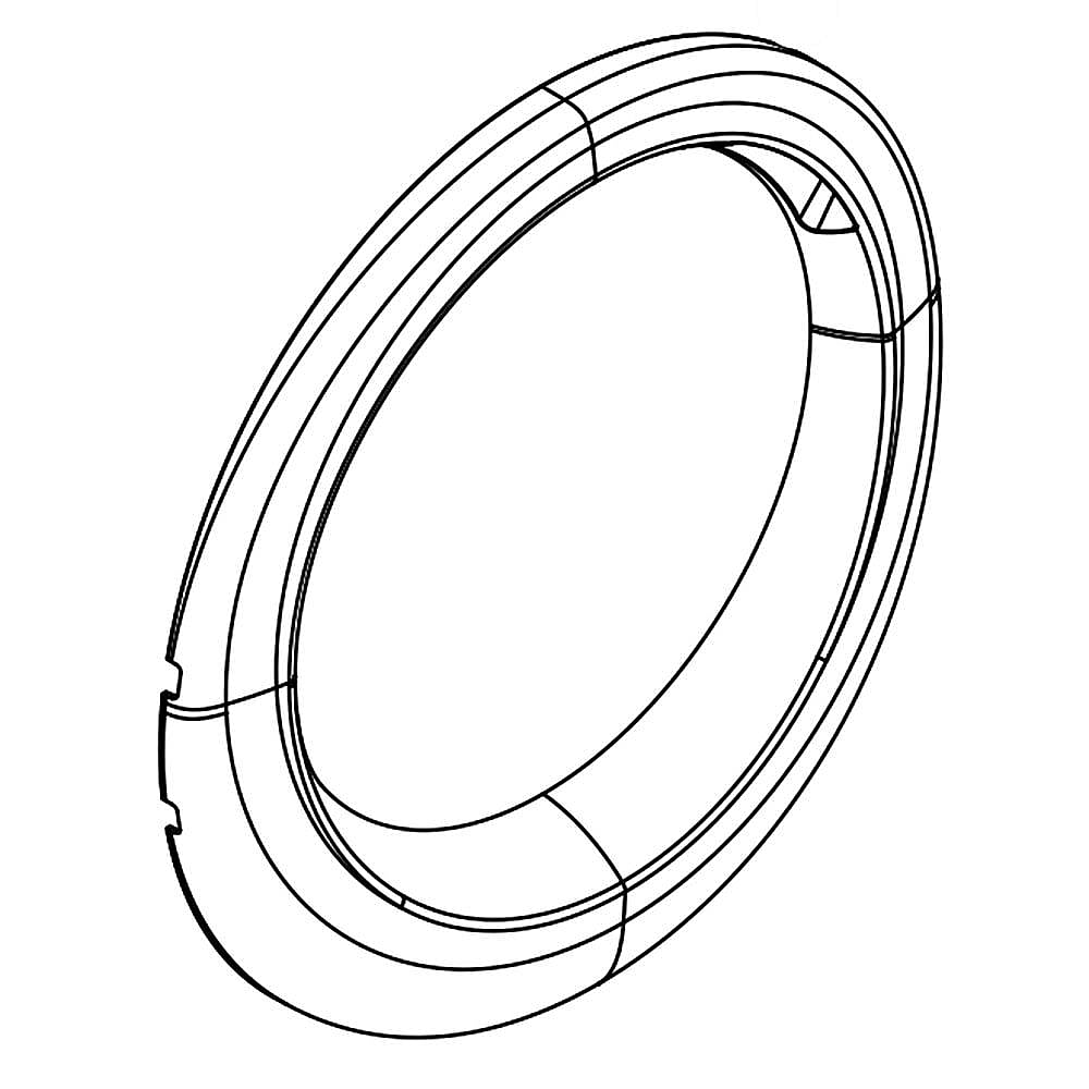 Part #wpw10424942, Washer Door Outer Panel (White) / 24.50 x 3.19 x 26.94