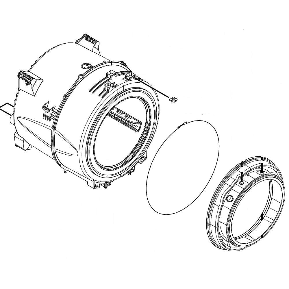 Part #wpw10450389, Washer Outer Tub And Basket Assembly / 33.00 x 33.00 x 36.00