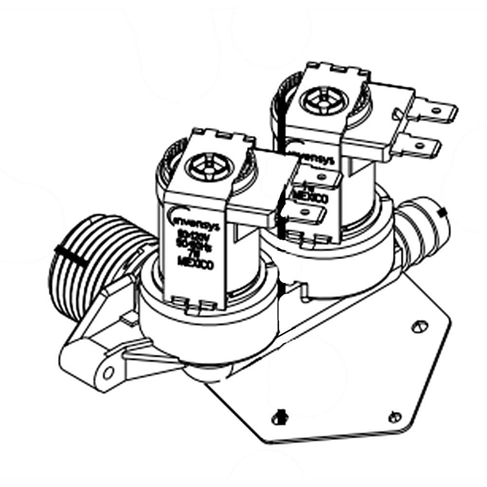 Part #wpw10465728, Washer Water Inlet Valve | 4.75 x 4.25 x 5.88