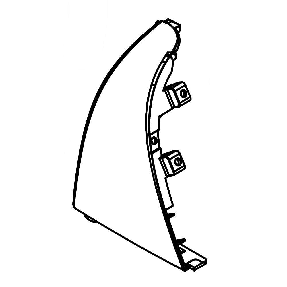 Part #wpw10520782, Dryer Control Panel End Cap, Left (White) / 7.00 x 5.62 x 3.50