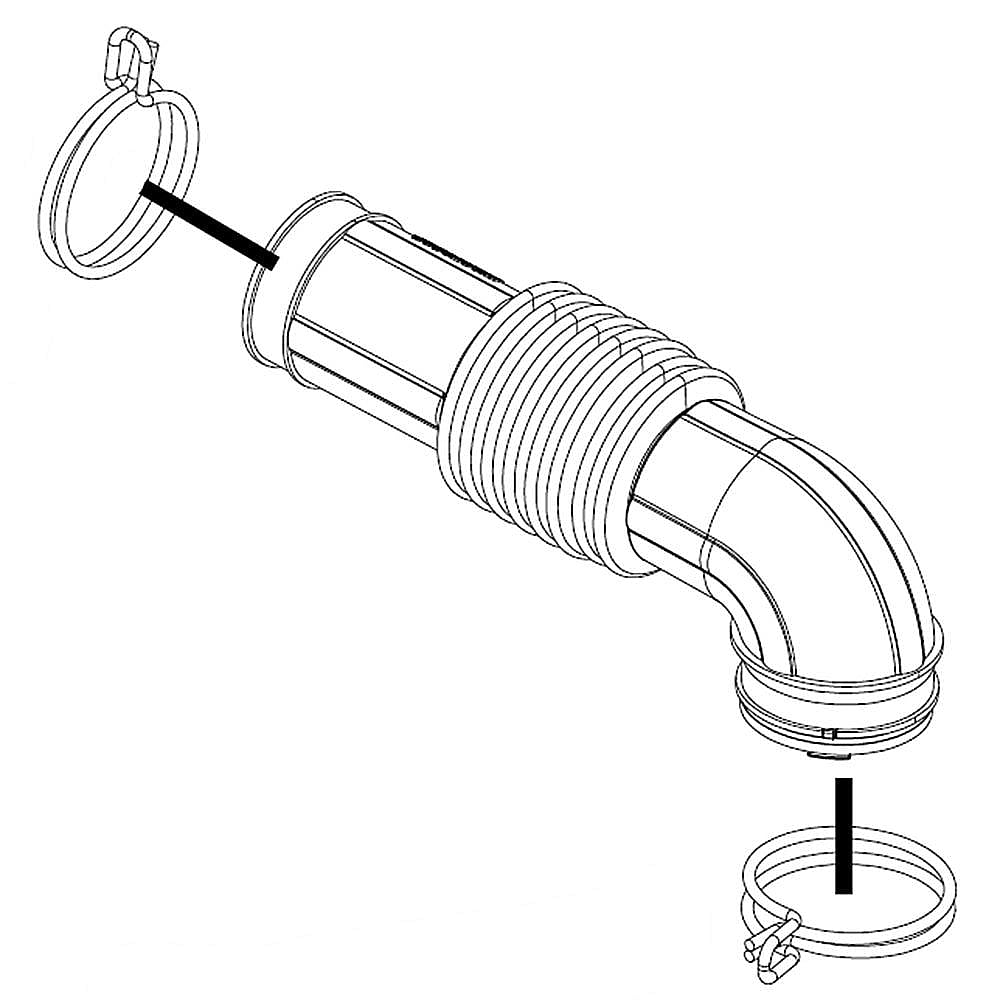 Part #wpw10568614, Washer Vent Bellows / 16.00 x 16.00 x 2.50