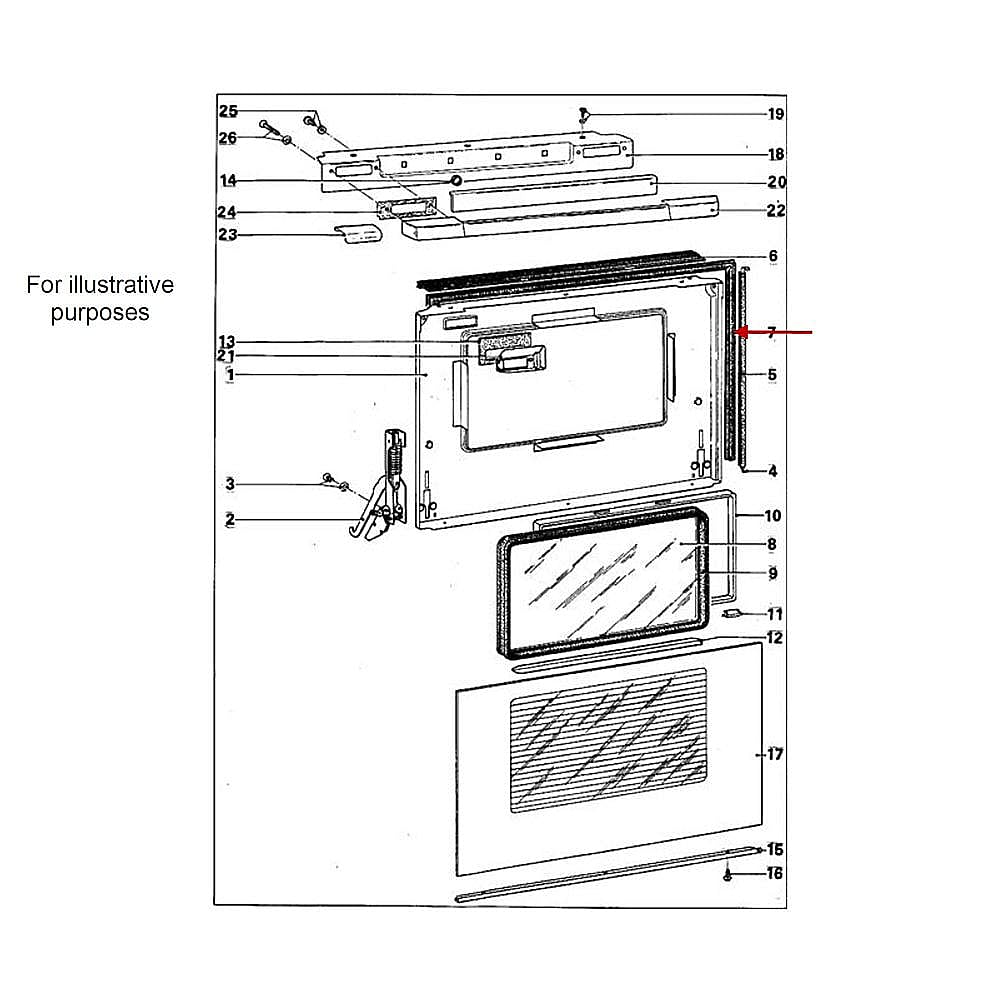 Part #01642012, Miele Wall Oven Door Gasket