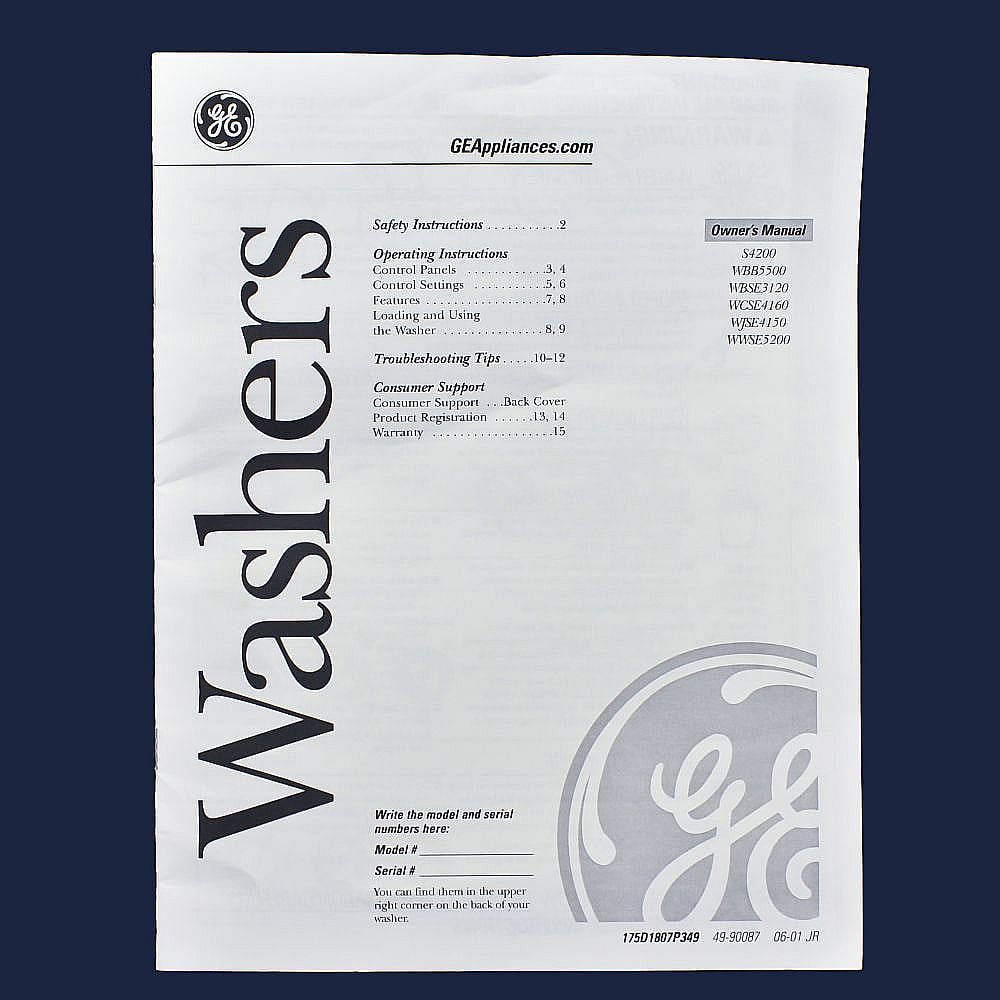 Part #49-90087, Use And Care Guide