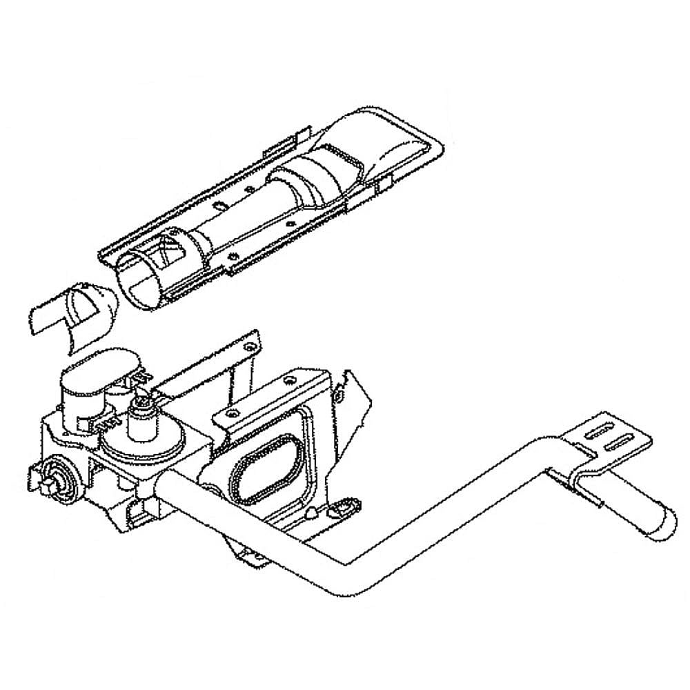 Laundry Center Dryer Burner and Gas Valve Assembly