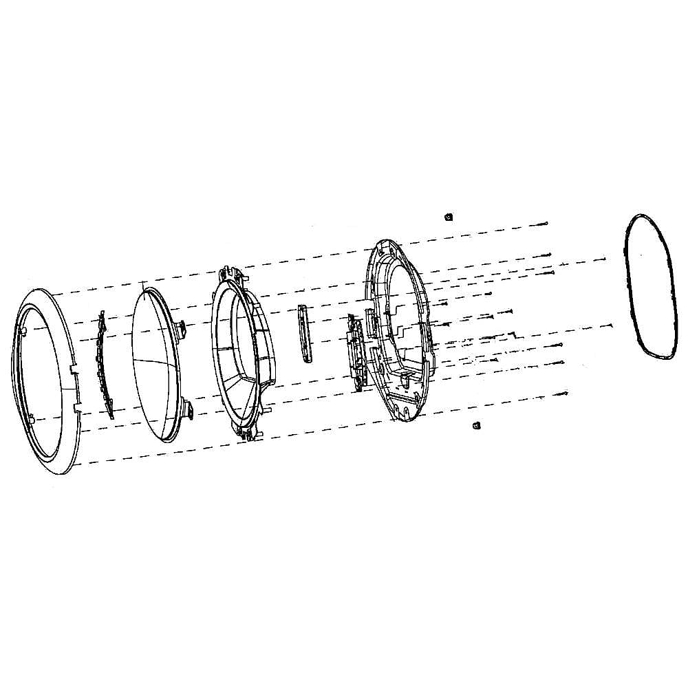 GE Part #we10M10001, Door Assembly | 25.20 x 25.30 x 7.60