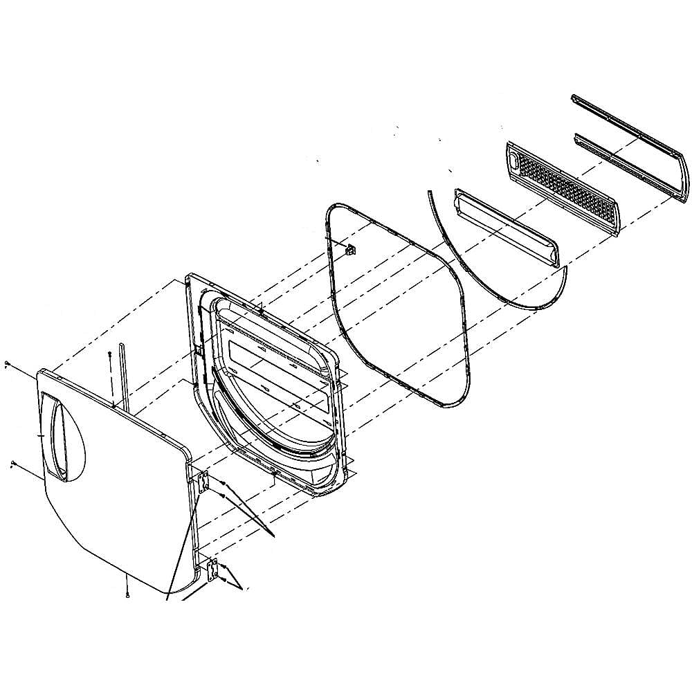 Part #we10M150, Laundry Center Dryer Door Assembly (Replaces We10M0150) / 23.70 x 20.70 x 5.80