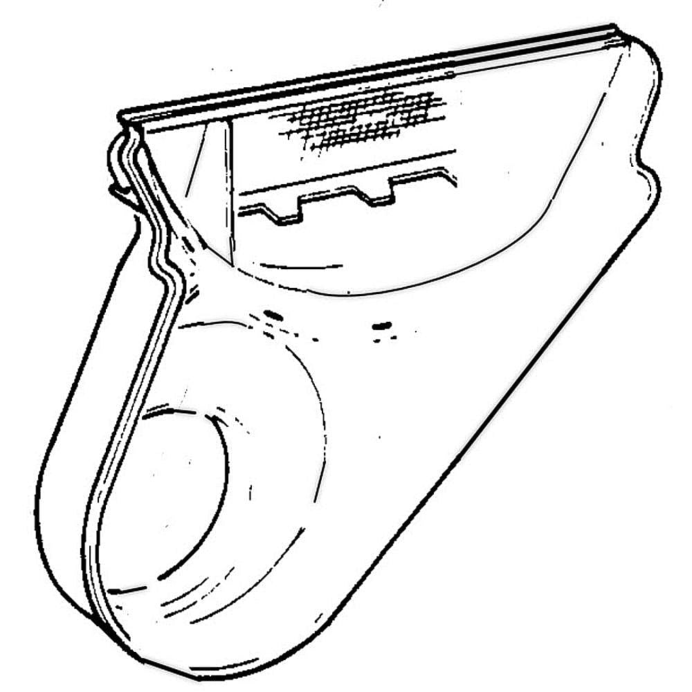 Part #we14X25080, G.e. Dryer Lint Chute Assembly (Replaces We14X21334) / 8.00 x 25.30 x 7.20