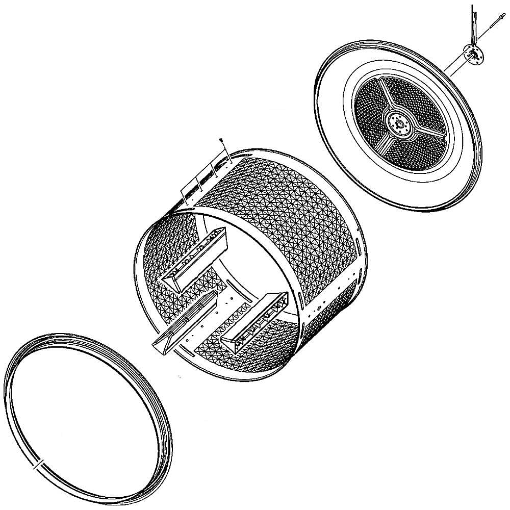 GE Part #we21X10021, Drum Wrap Assembly | 28.20 x 28.80 x 21.50