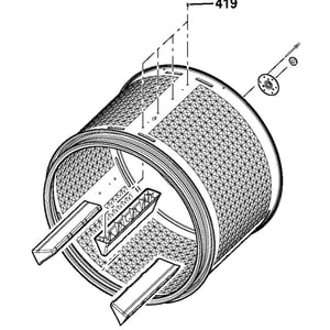 Dryer Drum And Baffle Assembly WE21X10016