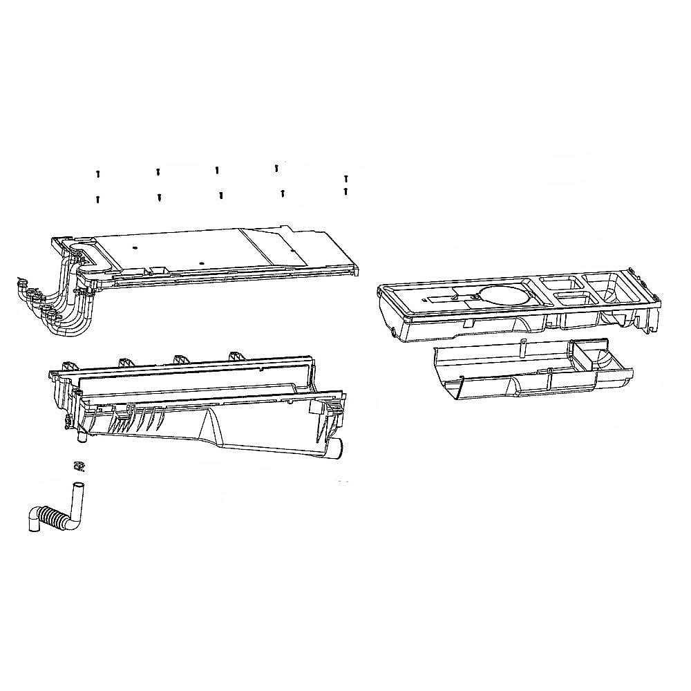 GE Part #wh42X29535, Washer Dispenser Drawer Assembly | 24.00 x 14.00 x 9.00