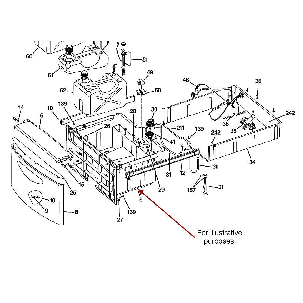 GE Part #wh44X10207, Laundry Appliance Pedestal Drawer | 29.80 x 22.40 x 16.70