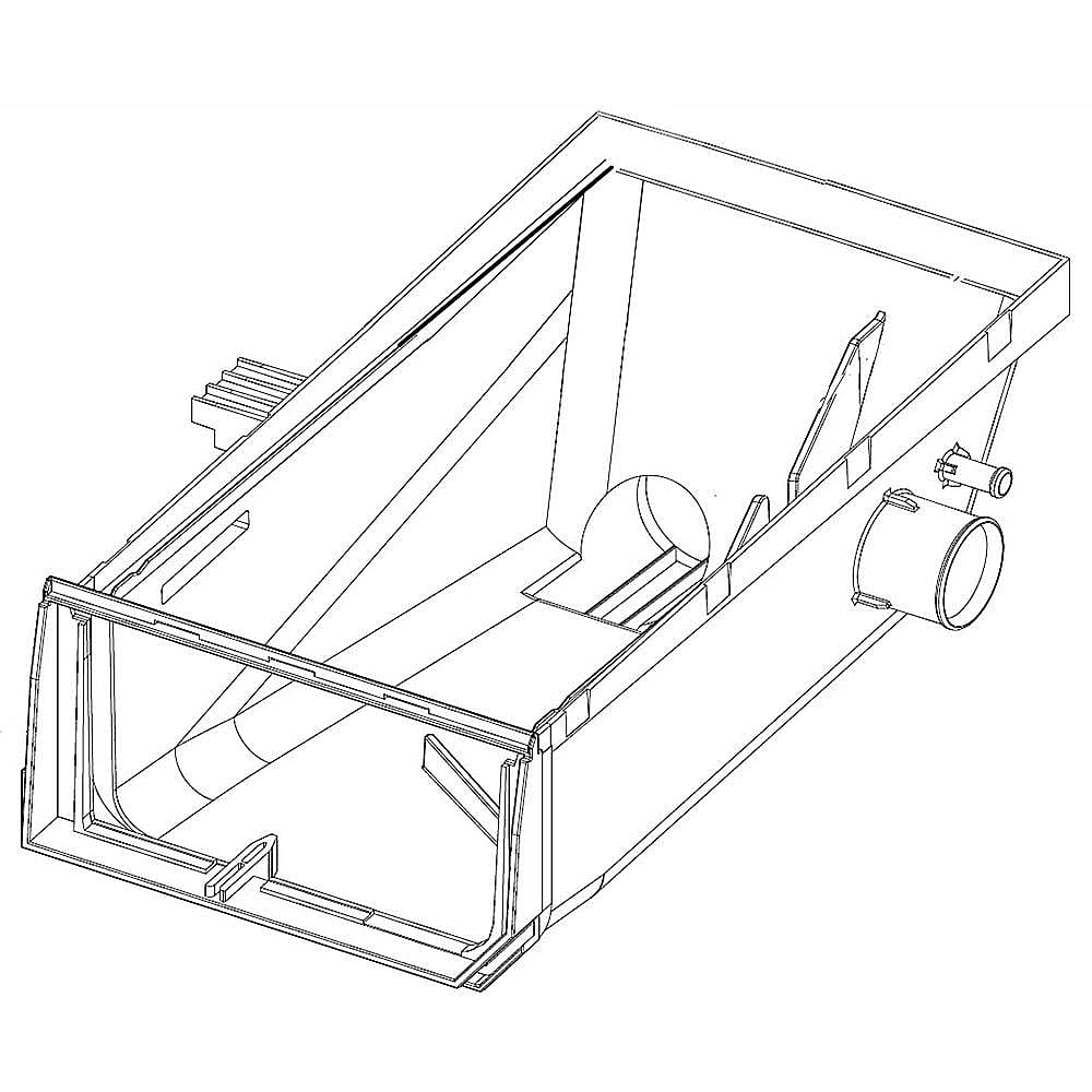 Part #dc61-02636B, Washer Dispenser Drawer Housing / 12.80 x 7.64 x 4.33