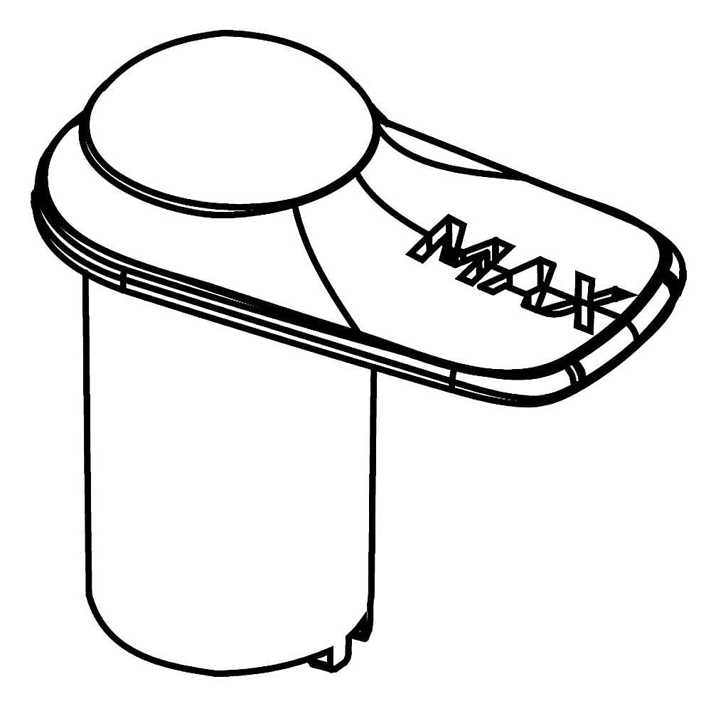 Part #dc67-00876A, Washer Detergent Dispenser Reservoir Cap / 1.69 x 0.94 x 1.81