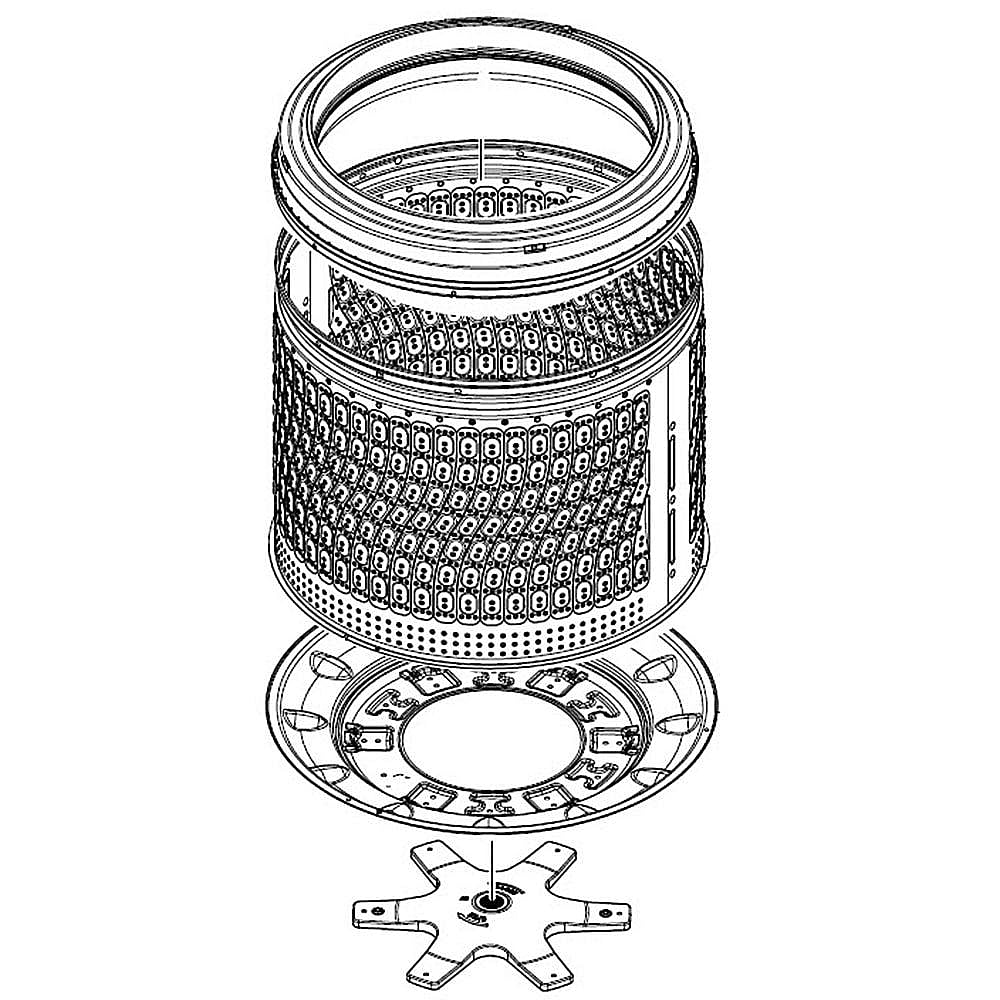 Part #dc90-27205B, Washer Spin Basket Assembly
